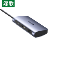 绿联(Ugreen)CM212 Type-C扩展坞USB转HDMI/VGA转换器雷电3拓展坞分线器 50771(LX)