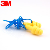 3M 340-4004隔音耳塞 防噪音游泳可清洗工厂工业降噪硅胶带线圣诞树耳塞