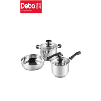 Debo 德铂 铂洛尼亚不锈钢锅具汤锅套装3件套