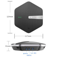 戴浦视频会议全向麦克风 USB免驱NFC快连无线/蓝牙拾音器桌面扬声器即插即用带锂电池音响DP-Go16W