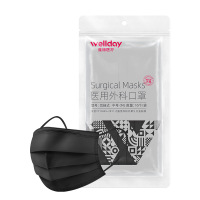 维德医用外科口罩三层成人一次性灭菌级无菌口罩批发厂家10个/袋 黑色 400袋/箱 一箱