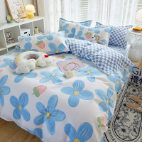 被套单件学生宿舍单人150x200x230纯水洗棉被罩双人磨毛被单冬