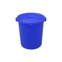 英达斯贝克 60LA型水桶蓝(圆形塑料桶储水桶工业环卫物业桶大容量酒店厨房收纳水桶带盖圆桶)-1个