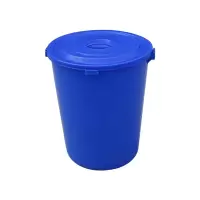 英达斯贝克 120LA型水桶蓝(圆形塑料桶储水桶工业环卫物业桶大容量酒店厨房收纳水桶带盖圆桶)-1个