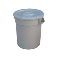 英达斯贝克 C型水桶100L灰(圆形塑料桶储水桶工业环卫物业桶大容量酒店厨房收纳水桶带盖圆桶)-1个