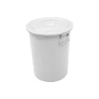 英达斯贝克 120LXB型水桶白(圆形塑料桶储水桶工业环卫物业桶大容量酒店厨房收纳水桶带盖圆桶)-1个