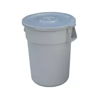 英达斯贝克 C型水桶168L灰(圆形塑料桶储水桶工业环卫物业桶大容量酒店厨房收纳水桶带盖圆桶)-1个