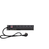 文光(WINCAN) PDU机柜电源竖装 6位万用孔开关 工业排插座接线板 6位10A带开关1.5平方2米线(BY)