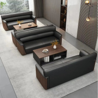 定制新中式三人沙发 简约现代会 客室商务 三人位 会议室办公沙发