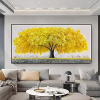 XO现代简约玄关装饰画抽象晶瓷画 黄金树 60×120cm 美誉度