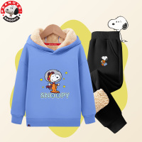 史努比(SNOOPY)儿童套装童装加绒男女中大童连帽卫衣套装运动休闲套装TZTYM4S127