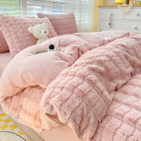 牛奶绒四件套冬季法莱绒珊瑚绒双面加绒被套魔法水晶绒床单三件套