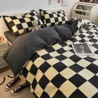秋冬简约水洗棉四件套床单被套罩学生宿舍三件套床上用品柔软亲肤