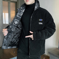 棉衣男士秋冬季2022新款加绒加厚棉袄潮牌男生羽绒棉服羊羔绒外套