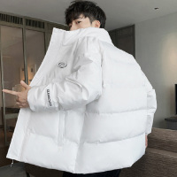棉衣外套男秋冬季款日系潮流立领纯色情侣男士面包服冬装羽绒棉服