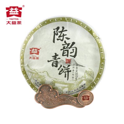 大益普洱茶 陈韵青饼1501批次生茶357g