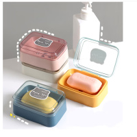 一痕沙 创意翻盖肥皂盒带盖简约透明沥水盒家用宿舍皂盒卫生间阳台香皂盒 [1个装]