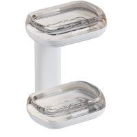 一痕沙 肥皂盒免打孔壁挂式沥水香皂盒家用置物可拆卸香皂架浴室洗漱台卫生间皂架双层 单个装