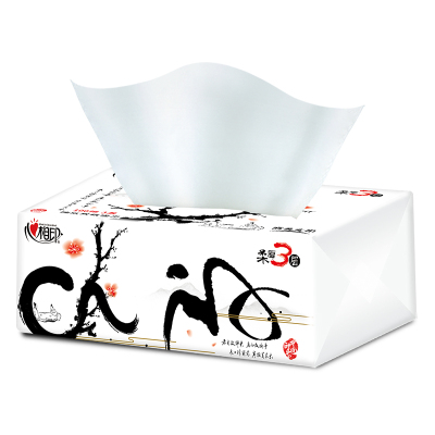 心相印抽纸中国风100抽纸巾餐巾纸家用实惠装卫生纸24包亲肤餐巾纸