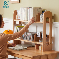 泽凡诺实木书架简易学生客厅儿童桌面书架卧室家用书房收纳柜桌上书架可滑动