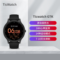 Ticwatch GTK智能手表 10天长续航 多种运动模式 心率睡眠检测 5ATM游泳级防水 潮流黑