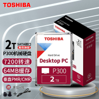 東芝(TOSHIBA)P300系列 垂直台式机械硬盘监控 2TB CMR 7200转 垂直盘