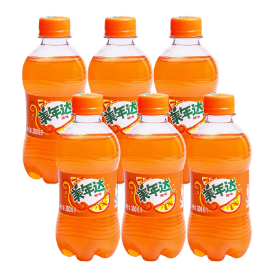 百事可乐 美年达 Mirinda 橙味汽水 碳酸饮料 300ml*6瓶 (新老包装随机发货)