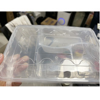 如艺 长方形餐盒4格 一次性外卖打包盒 透明快餐盒 100个/箱 整箱销售