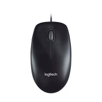 罗技(Logitech) M90有线光电鼠标 电脑笔记本家用鼠标 左右手通用对称鼠标 USB即插即用 黑色