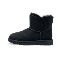 七梭 女士小V口中筒雪地靴