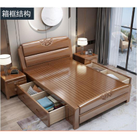 南荣家具 1.5米木质床带软包床头+席梦思床垫