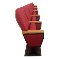 臻远ZY-LTY-10礼堂椅剧院椅会议室椅子红色不带前写字板五人位