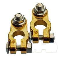 熹作(XIZUO)货车汽车电瓶夹子卡子蓄电池桩头纯铅接线端子夹头电瓶搭火线新型接线柱 单螺丝黄铜