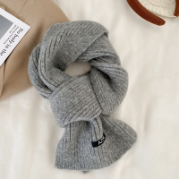 百搭韩版纯色羊毛围巾女2022新款冬季高级感保暖情侣围脖学生羊毛混纺浅灰ws