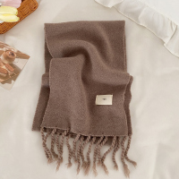 韩国东大门同款纯色针织毛线围巾秋冬加厚保暖学生围脖egg摩卡ws