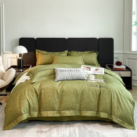 轻奢刺绣磨毛四件套简约现代床上用品高级感秋冬被套床单床笠