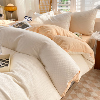 华夫格床上四件套水洗棉被套被子床单三件套学生宿舍4床品