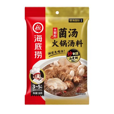 海底捞 大颗粒菌汤火锅底料180g 袋装 调味品调味料 添加各类精选蘑菇香菇 汤鲜味美 火锅下面条蘑菇豆腐汤