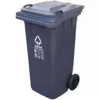 英达斯贝克 120L特厚灰(户外塑料垃圾桶大号240/120L升医疗带轮盖脚踏小区物业环卫箱)-1个
