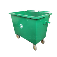 冉氏660L绿色铁皮垃圾桶1230*780*1040mm(不带盖)