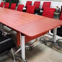 折叠会议桌会议桌长条桌培训课桌简易会议桌宽50高75长150 厚24cm胡桃红色面板