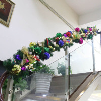 圣诞节装饰品藤条挂饰扶梯挂件 圣诞藤条彩色款 送灯