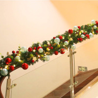 圣诞节装饰品藤条挂饰扶梯挂件 圣诞藤条海洋系 送灯