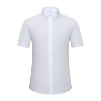 JWNC 短袖衬衫男商务休闲纯色衬衣白色职业装单位:件