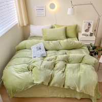 ins博主风牛奶绒纯色系床上用品四件套