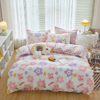 ins风亲肤棉磨毛印花被套单件