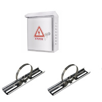 得力1配电箱201不锈钢材质300*250*160mm +2配电箱支架长度250mm,配直径20cm抱箍圈