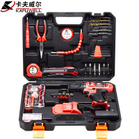 卡夫威尔维修工具箱125件套汽修工具+74件套+112件套电钻套+万能扳手+高压打油机 +磁性捡拾器+电瓶+车辆维修套筒