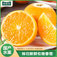 [苏鲜生]正宗伦晚脐橙 净重9斤 单果80-85mm 秭归橙子水果新鲜当季整箱斤果冻甜橙春橙伦晚脐橙