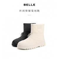 百丽雪地靴女时尚厚底短靴X4D1DDD1